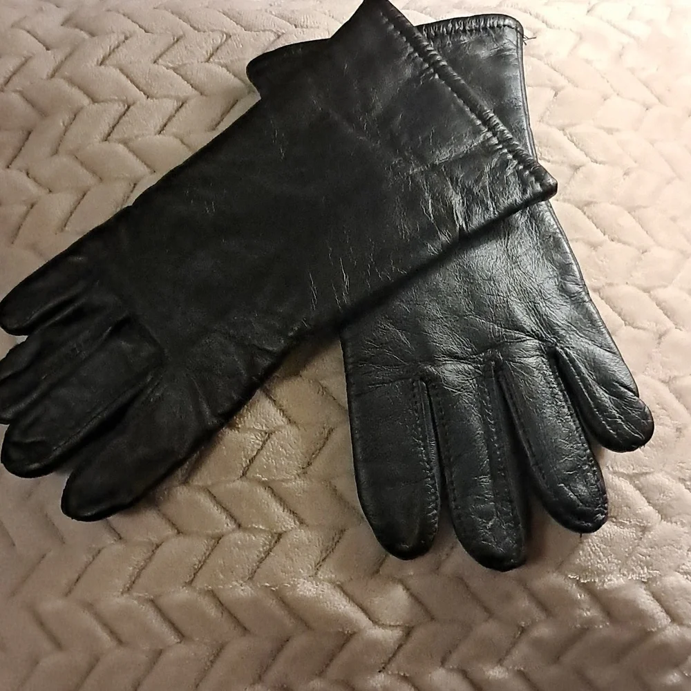 Samco Unisex Black Leather Dress Gloves Size 9